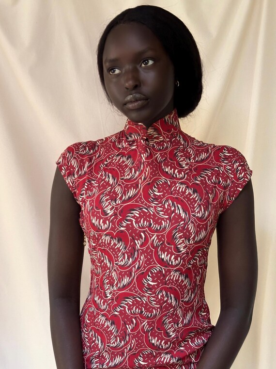 Vintage 1940’s-50’s Rayon Cheongsam Dress - image 3
