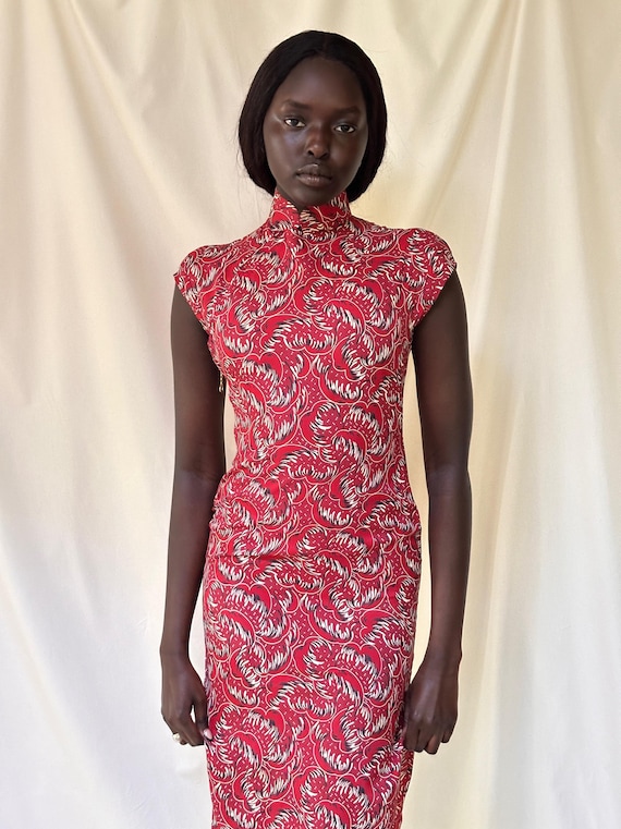 Vintage 1940’s-50’s Rayon Cheongsam Dress - image 2
