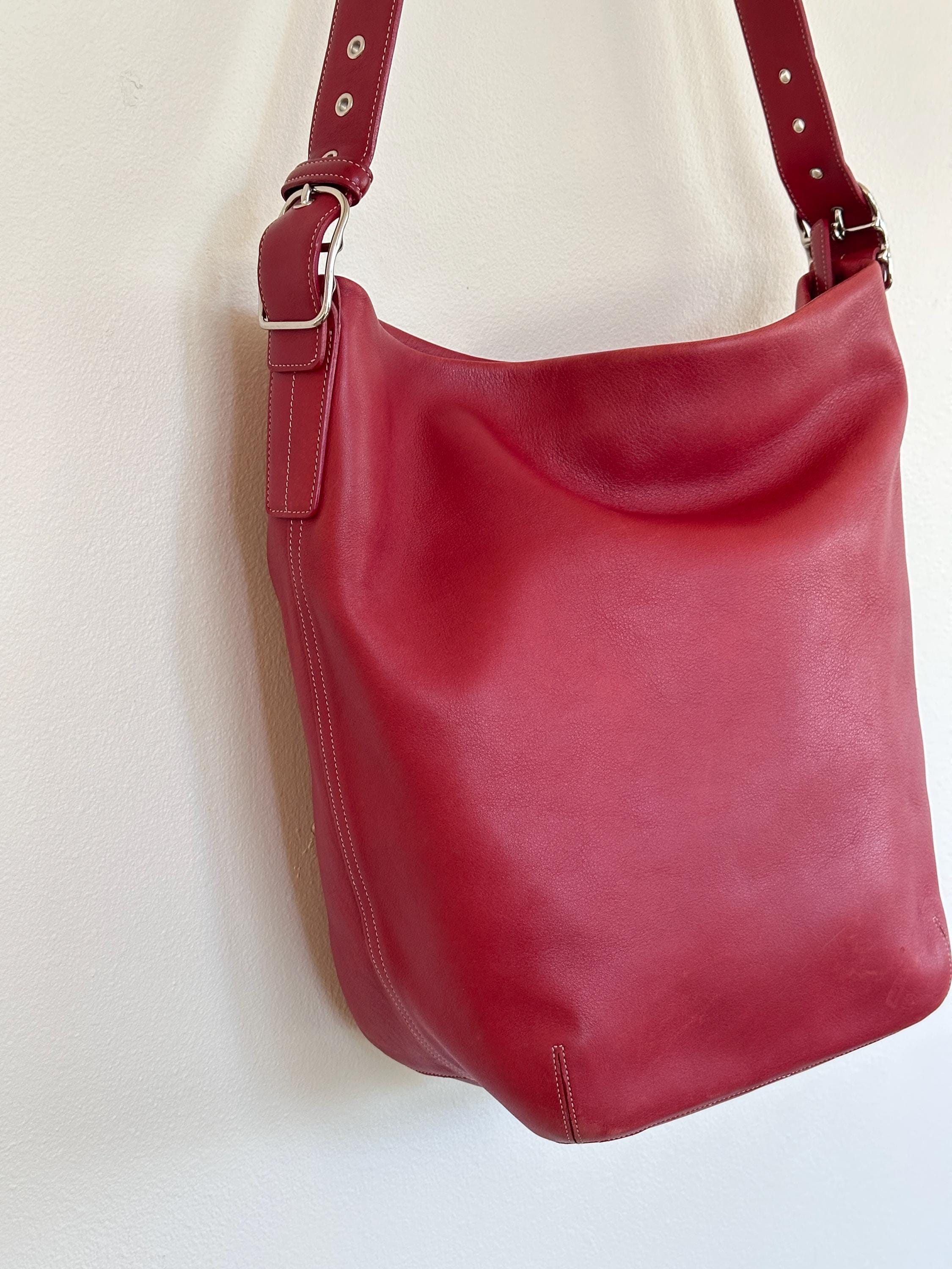 Early 2000's Coach 9151 XL Bucket Red Legacy Bag - Etsy