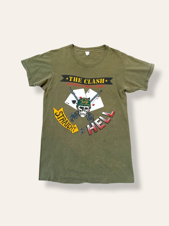 Vintage 1980's the Clash Straight to Hell T-shirt Rare Dragon Back