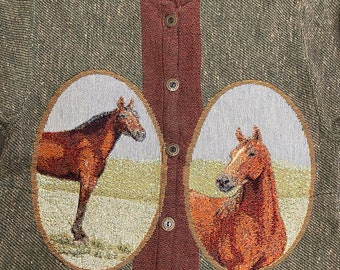 Vintage 1990's Deadstock Sugar Street Weavers Polo Horses Vintage 1990's Deadstock Sugar Street Weavers Polo Horses