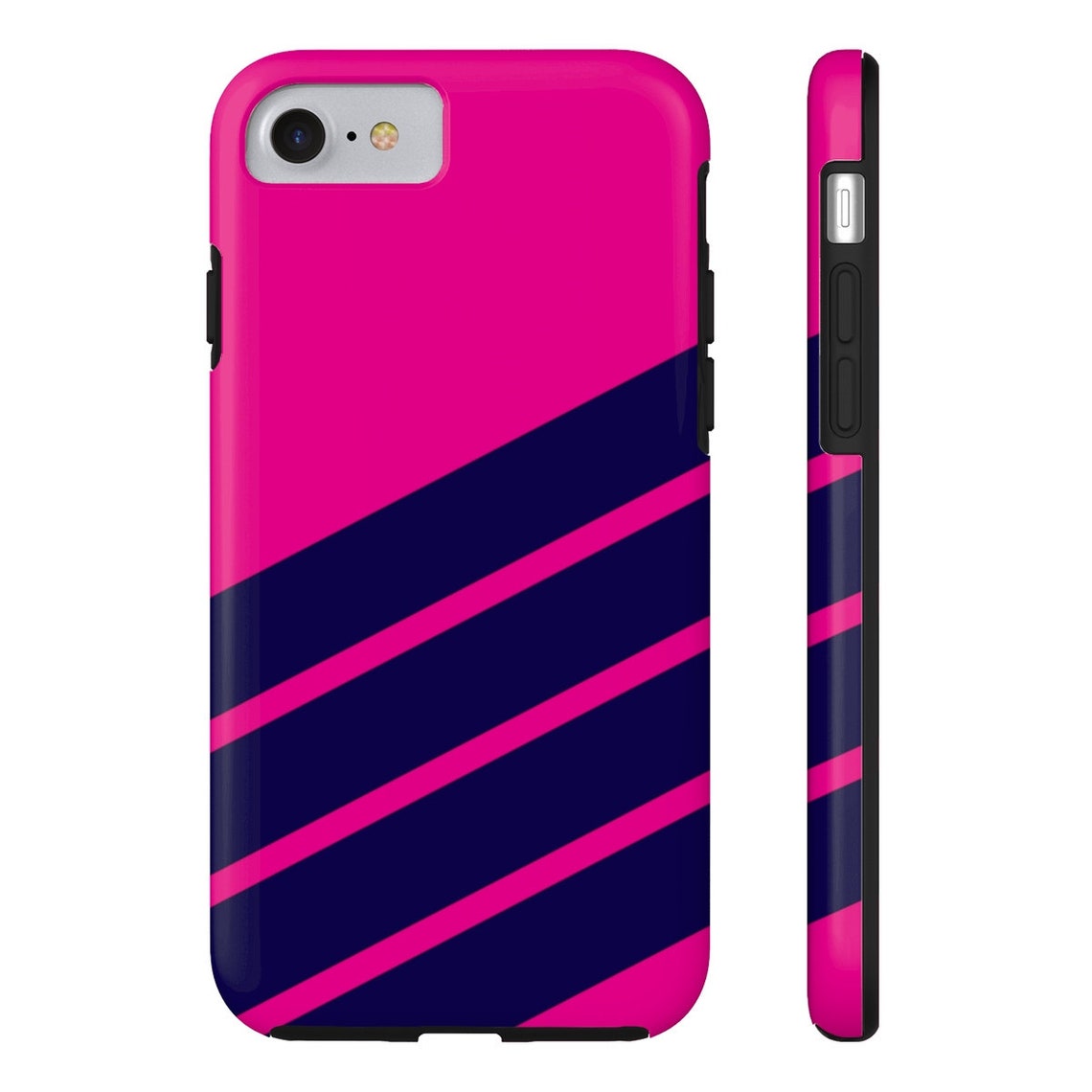 Pink And Navy Phone Case iPhone Case Samsung Case Pink Etsy