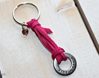 Key ring with name or wish Word