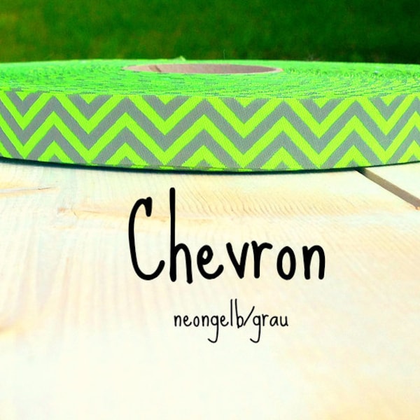 WEBBAND Chevron neon, 2 Meter (1,50 Euro/m)