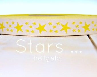 2 meters WEBBAND "Stars...." light yellow (1.50 Euro/meter) stars