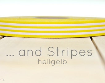 2 Meter WEBBAND "... and Stripes" gelb (1,50 Euro/m)