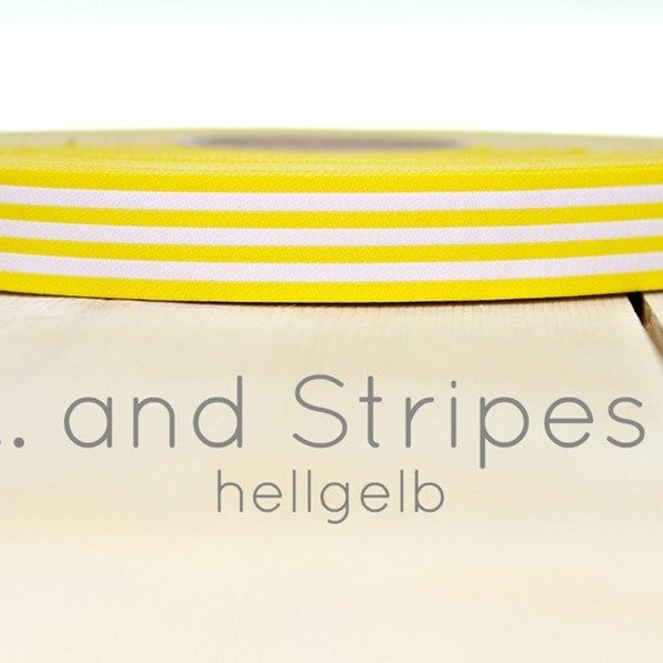 2 Meter WEBBAND "... and Stripes" gelb (1,50 Euro/m)