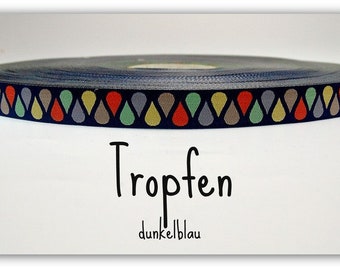 Webband "Tropfen" Dunkelblau (1,20 Euro/m)