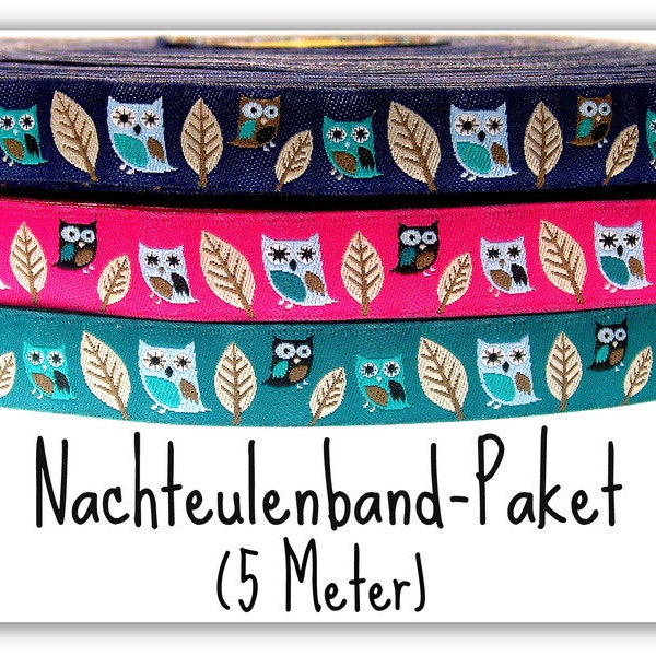 5 Meter Nachteulenwebband (1,40 Euro/m)