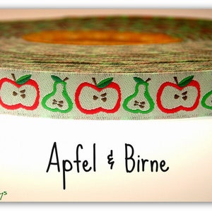 2 Meter Retro Webband " Apfel & Birne " (1,50 Euro/m)