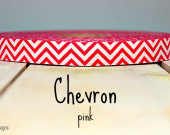WEBBAND Chevron pink, 2 Meter (1,50 Euro/m)