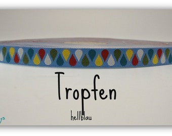 Webband "Tropfen" Hellblau (1,20 Euro/m)