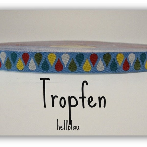 Webband "Tropfen" Hellblau (1,20 Euro/m)