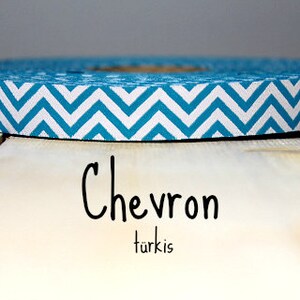 WEBBAND Chevron türkis, 2 Meter (1,50 Euro/m)