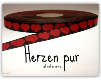 2 Meter Webband "Herzen pur" (1,20 Euro/m)