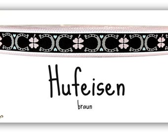 2 Meter WEBBAND "Hufeisen" in braun (1,50 Euro/m)