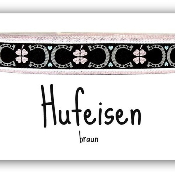 2 Meter WEBBAND "Hufeisen" in braun (1,50 Euro/m)