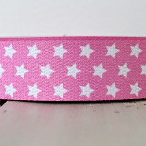 1 Meter Gurtband mit Sternchen 30 mm rosa 画像 1