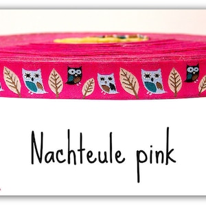 Webband " Nachteule ", 2 Meter (1,50 Euro/m)