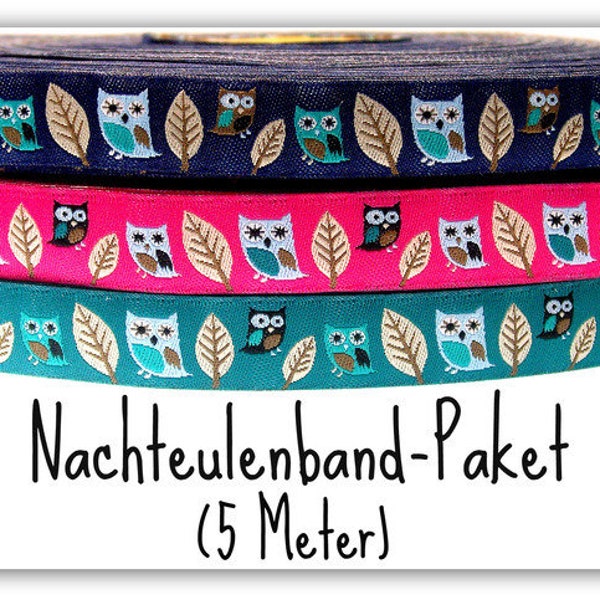 5 Meter Nachteulenwebband (1,40 Euro/m)