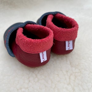Leather crab dolls with embroidered name from nappa leather Crab-pumping baby shoes Leather dolls Baby pushes, image 6
