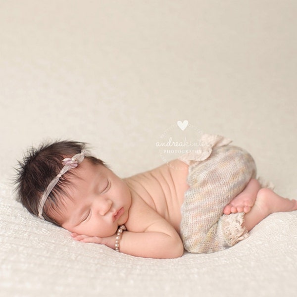 LAST ONE Newborn Photography Fabric, Newborn Backdrop, Newborn Photo Prop, Newborn Baby Blanket, Oatmeal Cream Knit Newborn Photography