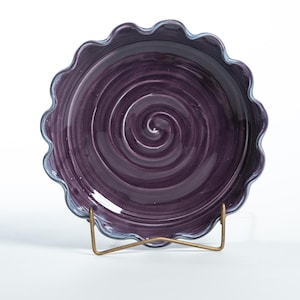 Handmade Pie plate with scalloped (or fluted) edges, large baking dish