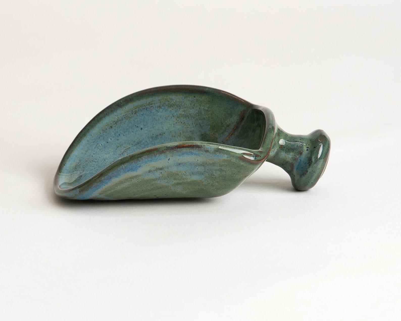 Handmade Ceramic Scoop, 2 sizes - Red, 1/2 Cup