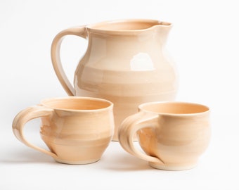 Hand-made Ceramic Juice Pitcher, 2 quarts