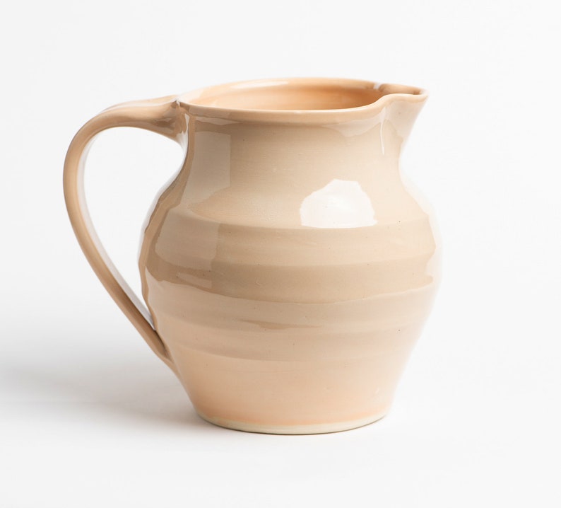 Hand-made Ceramic Juice Pitcher, 2 quarts sandstone