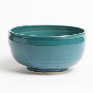 Large Serving bowls vegetable, side dish, oversize peacock blue