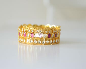 Samrina Gold Plated Kundan Cuff (size S-M)