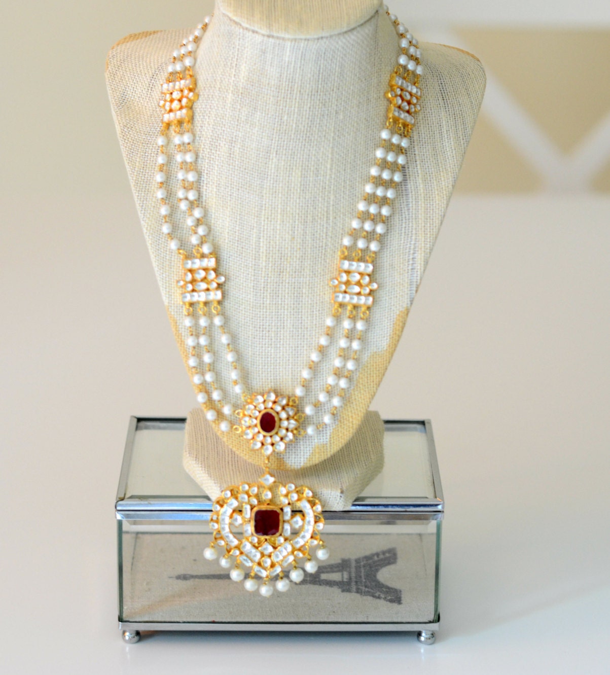 Tabea Kundan Rani Haar With Pearls and 