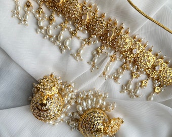 Sakina pearl guluband and jhumka set