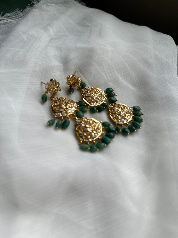 Zoya raw Emerald  Drop Earrings