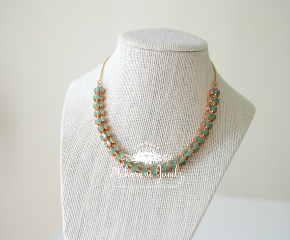 Krista Emerald Necklace/Choker, rose gold plated - image 1