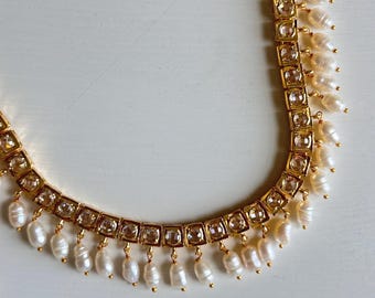 Conjunto de polki sencillo chapado en oro Samra con chandbalis
