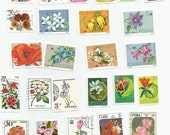 25 Flower Postage Stamps (mix OO)