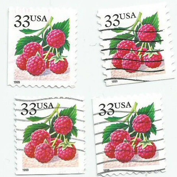 12 Strawberry Blueberry Raspberry Blackberry Used Postage Stamps