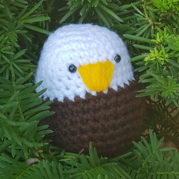 Bald Eagle Plushie - Handmade Bird Amigurumi