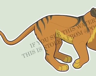 Stripey Lion Adopt - Adoptable OC Fursona Lioness TLK Stripes Stripe Thylacine Yellow Brown Natural