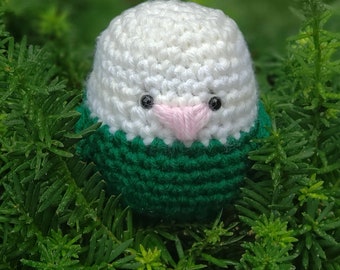 Green Budgie Parakeet Plushie - Handmade Bird Amigurumi