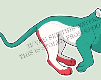 Teal and Red Lion Adopt - Adoptable OC Fursona Lioness TLK Sporty Blue Thylacine Sparkle Rainbow
