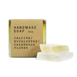 Handmade Crystal Soap Calcite / Eucalyptus / Calendula image 2