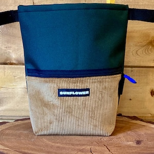 Boulder Chalk Bag ,Italian corduroy  and Technical Fabric combine to Create a One-of-a-Kind Masterpiece