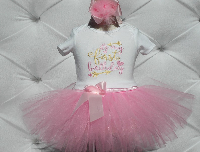wild one birthday girl.It's my first birthday tutu outfit,cute 1st birthday,pink and gold,,first birthday princess dress,first birthday image 3