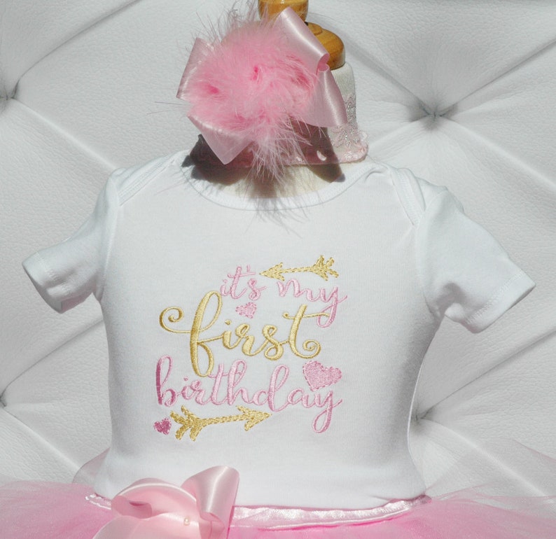 wild one birthday girl.It's my first birthday tutu outfit,cute 1st birthday,pink and gold,,first birthday princess dress,first birthday image 7