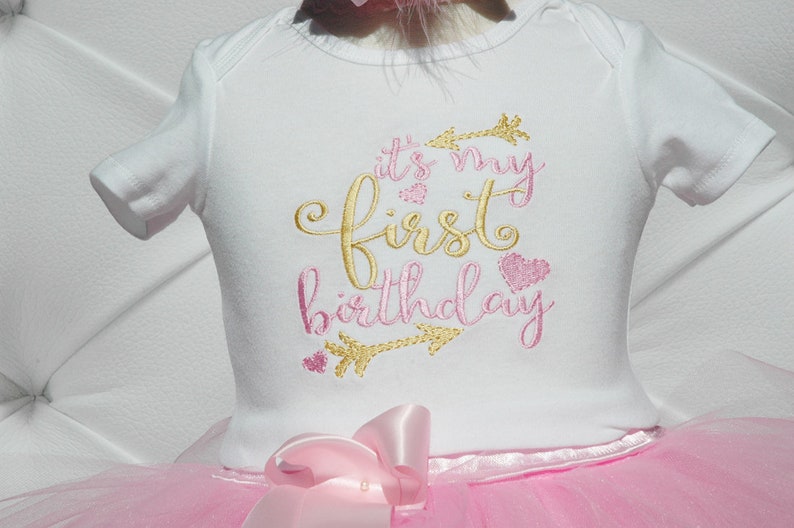 wild one birthday girl.It's my first birthday tutu outfit,cute 1st birthday,pink and gold,,first birthday princess dress,first birthday image 4