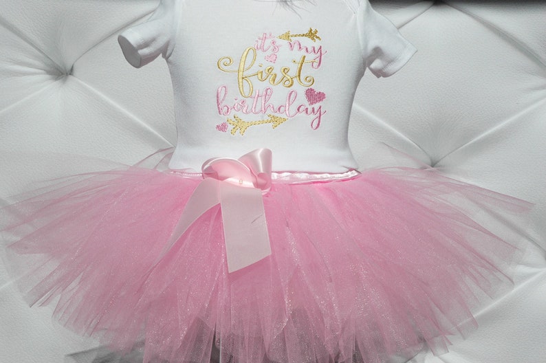 wild one birthday girl.It's my first birthday tutu outfit,cute 1st birthday,pink and gold,,first birthday princess dress,first birthday image 9