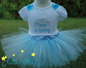 Princess In training baby girl tutu outfit, blue dress, going home outfit,newborn dress,baby girl blue tutu outfit